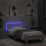 vienvietė lova，suaugusiųjų lova,Lovos rėmas su galvūgaliu ir LED lemputėmis, baltas, 90x190cm CFE2940844