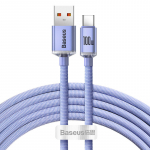 Baseus Crystal Shine kabelis USB prie USB-C, 5A, 1,2 m (violetinė)