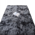 Mink&scaron;tas pliu&scaron;inis kilimas 80x150 cm kailinis tamsiai pilkas