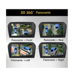 360 Automobilių kameros panoraminis erdvinis 1080p AHD de&scaron;inėn+kairė+priekinė+galinė kameros sistema, skirta &bdquo;Android Auto R&ldquo; Black