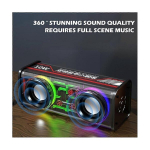 V8 Skaidrūs &bdquo;Bluetooth&ldquo; garsiakalbiai RGB &scaron;viesos belaidis lauko sportas &bdquo;Bluetooth Audio TWS&ldquo; žemų dažnių garsiakalbis S Black