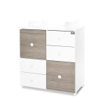 Komoda Lorelli Cupboard New, 2 box, baltos/kavos spalvos