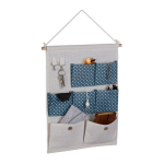Pakabinamas organizatorius 60x39x2cm., mėlynos/kreminės/&scaron;viesiai rudos spalvos