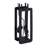 Rinkinys i&scaron; 4 židinio įrankių ir stovo 60x22,5x16cm., juodos spalvos