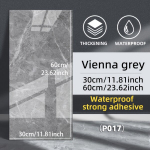 Lipnūs sienų lipdukai &bdquo;Vienna Grey&ldquo;, 30x60 cm, atsparūs vandeniui, pilka