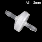 Plastikinis atbulinis vožtuvas skysčių srautui, 3 mm, 3