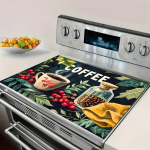 Kavos viryklės apsaugos padėklas - atsparus kar&scaron;čiui, neslystantis, įbrėžimams atsparus guminis užvalkalas.