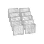 Rinkinys i&scaron; 10 gabionų 100x90x30cm., sidabrinės spalvos