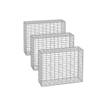 Rinkinys i&scaron; 3 gabionų 100x80x30cm., sidabrinės spalvos