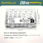 Tvirtos varžtų ir veržlių rinkinys, 304-M6, M8, M10 (236 PCS)