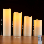 Bekvapės LED žvakės su pulteliu, Rinkinys i&scaron; 4 (10,16 cm12,7 cm15,24 cm17,78 cm) X1 PC