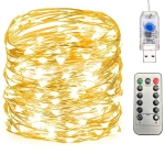 LED girlianda su nuotolinio valdymo pulteliu, &Scaron;iltai balta (8 režimai)