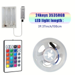 LED juostelė su nuotolinio valdymo pultu, 39,37 colio / 100 cm