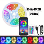 Kosminės USB LED juostos lemputės, 15M / 49,2FT