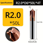 1 vnt 55 laipsnių bronzinis volframo frezos plienas chamferis peilis., R2.0-D6-50