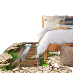 Kalnų Tilto Teminis Kilimas, 80 cm x 120 cm / 31,5 colio x 47,24 colio