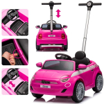 Stumdomas automobilis FIAT 500 vaikams su garsu, rožinis