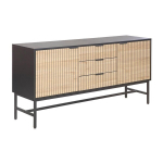 Komoda Home4you Helve, 150 cm, juoda/smėlio spalvos