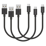 Lot 3 20cm USB-C Juodi Kabeliai Xiaomi 13/13 Pro/13T/13T PRO Phonillico&reg;