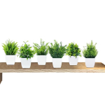 Dirbtinių vazonių rinkinys su gėlėmis, 169018ZH6-6 Pots Of Artificial Plants Small Potted Plants Combination - Green