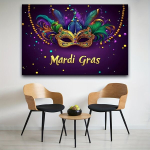 Mardi Gras Karnavalo Garažo Durų Dekoras, 150*100cm/59*39.5inch