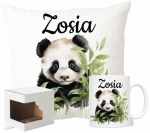 Pagalvėlė + puodelis Panda leaves little panda + bet koks vardas