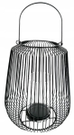 Juodas metalinis stiklinis žibintas loft stiliaus, 29 cm