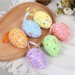 Velykiniai putplasčio kiau&scaron;iniai su kaspinu interjero imitacijai, karoliukai, 6 vnt.