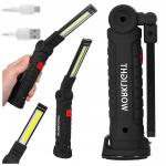 Darbinis Led 5in1 Cob Usb įkraunamas dirbtuvių žibintuvėlis su magnetu