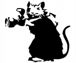 Banksy stiliaus "fotografas" lipdukas automobiliui, 16x17 cm