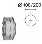 T-galinis adapteris &bdquo;+&ldquo;. D-100/200 mm.