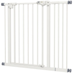 Durų apsauginės grotelės &scaron;unims, užtvaros, apsauginės grotelės naminiams gyvūnams, metalas, plastikas, 74&ndash;80/87&ndash;94 cm, baltos spalvos, Balta