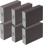 Mxuteuk &scaron;lifavimo kempinių rinkinys, 6 vnt., 60 80 120 220 grūdėtumo, &scaron;iurk&scaron;čios, vidutinės, smulkios &scaron;lifavimo kaladėlės, plaunamos ir daugkartinio naudojimo, skirtos medienai, metalui, sienų poliravimui