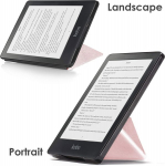 Forefront Cases dėklas, skirtas Kobo Clara Hd - magnetinis apsauginis dėklas ir stovas, skirtas Kobo Clara Hd - origami dizainas - automatinio miego/pabudimo funkcija - plonas, lengvas - rožinis auksas