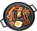 Gftime 35 cm skersmens ketaus ugnies plok&scaron;tė, grilio plok&scaron;tė planča su ne&scaron;imo rankena ir apsauga nuo la&scaron;ėjimo raketinei krosnelei, dujiniam griliui, virdulio griliui, grilio plok&scaron;tė stovyklavimui, sodui, laukui