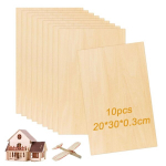 Sporgo faneros plok&scaron;tės, 10 vnt: 30 x 20 cm faneros lenta, 3 mm storio fanera, medienos lenta "pasidaryk pats" medžio apdirbimui, apdirbimui lazeriu, pirografijai, modelių gamybai, dovanoms, dekoravimui, pie&scaron;imui, amatų medienai (a)