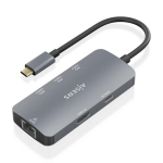 AISENS 6-in-1 USB-C Dock, 100 W, Pilkas