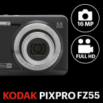 Kodak Pixpro Fz55-16 megapikselių skaitmeninis fotoaparatas, 5x optinis priartinimas, 2,7 Lcd monitorius, optinis vaizdo stabilizatorius, 720p Full Hd vaizdo įra&scaron;as, ličio jonų baterija
