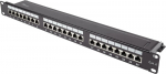 Good Connections&reg; Patch panelis / Patch panelis - 19" - Montuojamas į serverį/stovas - Cat. 6, 500 Mhz - 10-gigabit pajėgus - 24-port - 1u - Stp ekranuotas - Atidaromas be įrankių - Jet Black (ral9005)