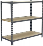 Simonrack Maderclick itin tvirtas lentynų blokas 100 x 90 x 50 cm metalinės lentynos rūsio lentyna lenkimo ta&scaron;kas 150 kg 3 medinės lentynos pilka/medžio