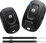 Atumtek kameros laikmatis, skirtas iphone ir android i&scaron;maniesiems telefonams (2 vnt.) belaidis nuotolinio valdymo pultas nuotraukoms ir vaizdo įra&scaron;ams (bluetooth 5.2) su rie&scaron;o dirželiu (juodas)