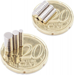 Brudazon 30 mini diskinių magnetų rinkinys 2 x 1 mm + 3 x 1 mm + 4 x 1 mm N52 stipriausių neodimio magnetų itin stiprus galios magnetas modelių gamybai, amatams, ypač stiprus magnetinis diskas