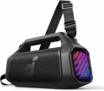 Soundcore Boom 2 Plus lauko kolonėlė, 140 W, 2+2 kanalų, Bassup 2.0, 20 val., greitas įkrovimas, Ipx7 atspari vandeniui, Rgb &scaron;viesos, Usb-c, maitinimo blokas, Bt 5.3, ne&scaron;iojama bluetooth kolonėlė, skirta stovyklavimui