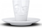 Fifty Eight T02.11.01 puodelis ir lėk&scaron;tutė (i&scaron;siliejęs) espresso, kietas porcelianas, baltas