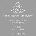 Salono darbo valandų lipdukas 80x80