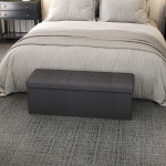 Suoliukas su daiktadėže, 38 x 110 x 38 cm, tamsiai pilkas