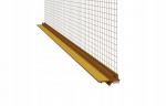 Langų apdailos profilis su Pvc tinkleliu, diletacinis Apu 1,5 m, lovelis 3 mm, auksinis ąžuolas