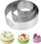 Hilsita tortų žiedų rinkinys, 4, 6, 8 colių, auk&scaron;tis 6 cm, torto žiedas, nerūdijančio plieno konditerijos kepimo rėmas, apvalus, tortų muso formelės sūrio pyragui, bretoni&scaron;kų desertų žiedai