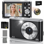 Ne&scaron;iojamas Skaitmeninis Fotoaparatas Full Hd 48mp 16x Zoom 32gb Kortelė 2 Aku + Krep&scaron;ys