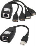 Riieyoca Usb ilgiklis su 4 prievadų Usb &scaron;akotuvas, per cat5e/cat6 kabelį jungtis iki 50 m Rj45 Lan plėtinys, &bdquo;plug and Play&ldquo;, nereikia tvarkyklės, skirtas pelei, klaviatūrai, spausdintuvui, kamerai